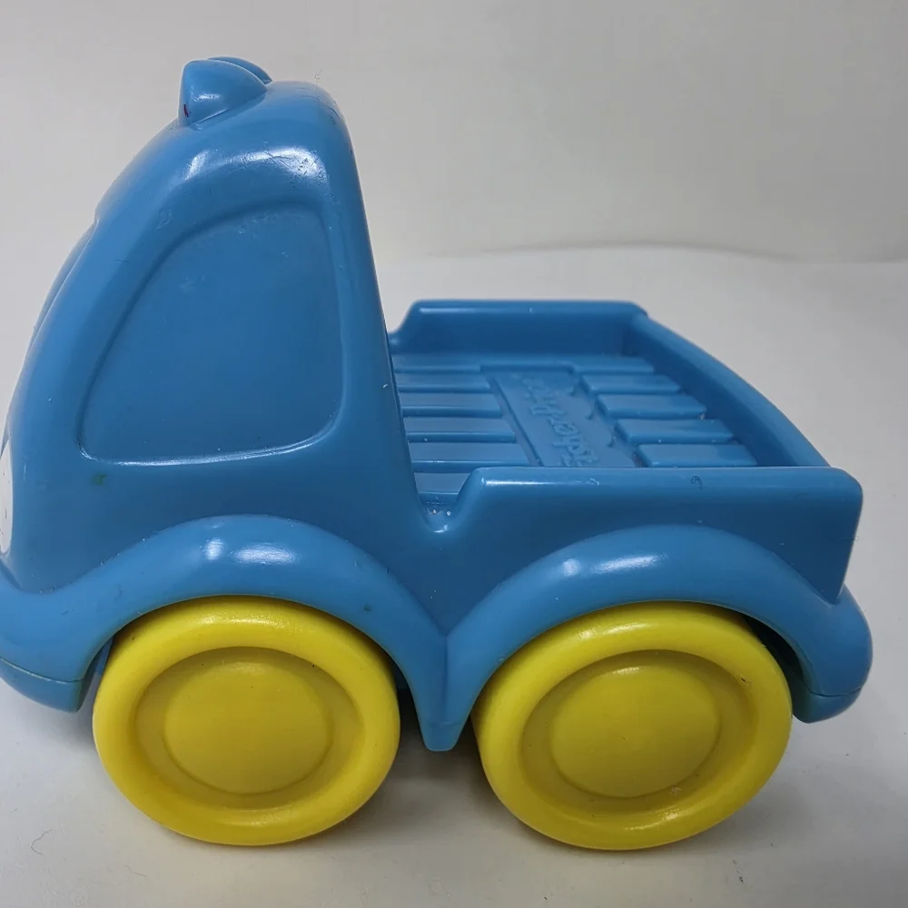 Fisher Price McDonald's Blue Truck Eyes Yellow Wheels Vintage Toy Truck